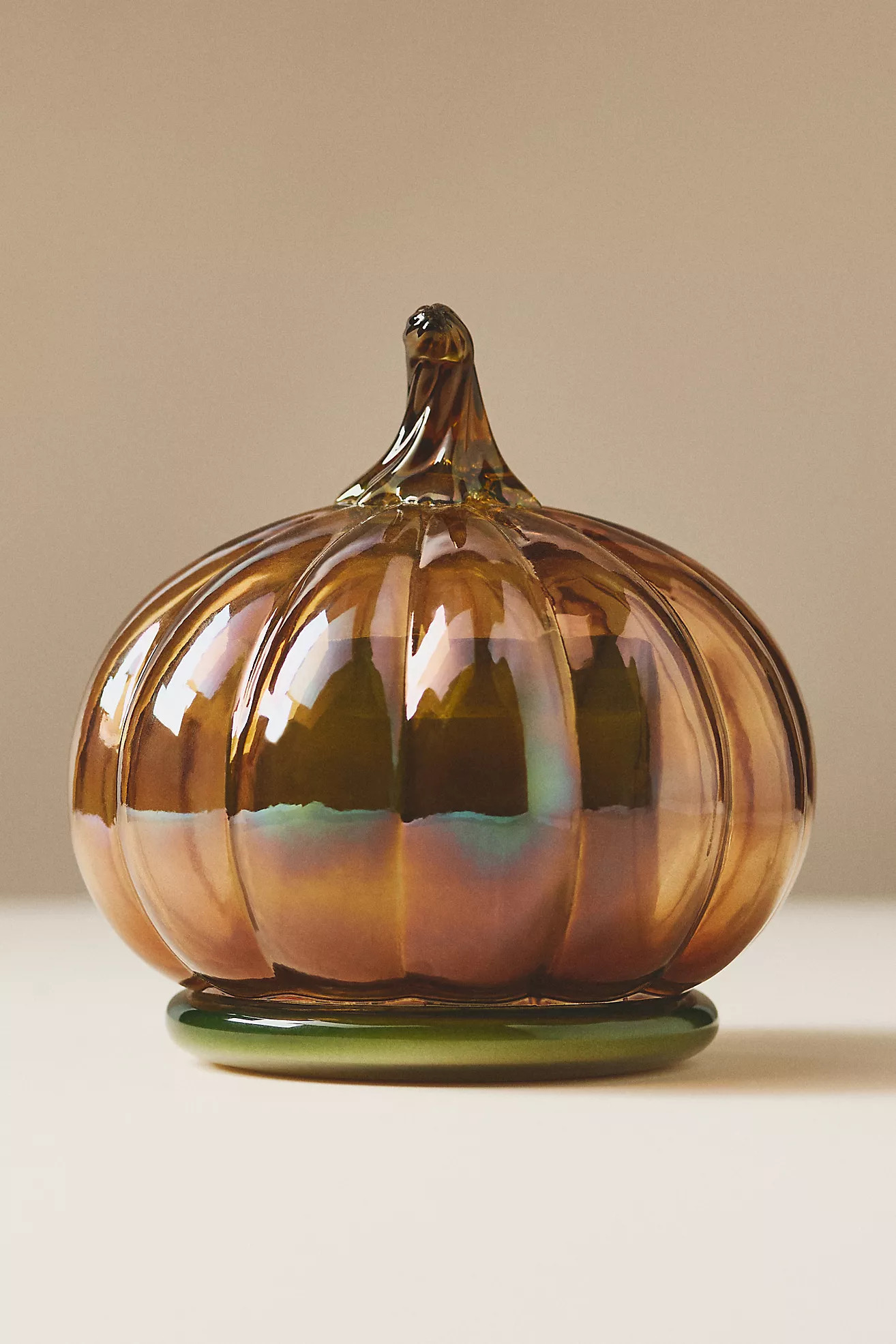 Gourmand Pumpkin & Sweet Vanilla Glass Pumpkin Cloche Candle | Anthropologie (US)