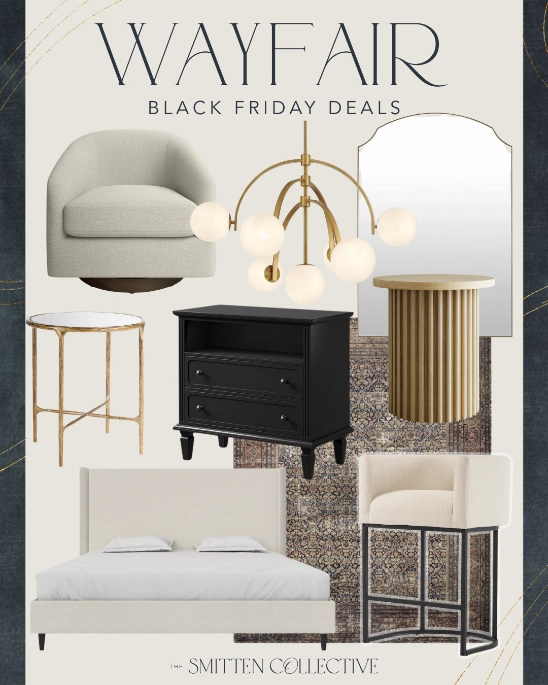 Wayfair Black Friday deals are here! Select items on sale including this bed frame, area rug, night stand, accent chairs, side tables, chandelier, mirror, and more! 

Black Friday Sale, cyber Monday, wayfair, wayfair sale, wayfair deals, wayfair home, furniture sale 

#LTKHome #LTKSaleAlert #LTKCyberWeek