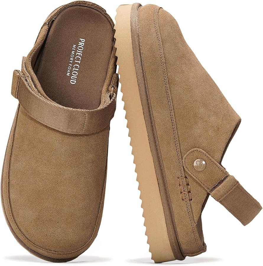 Project Cloud 100% Genuine Leather Platform Mule Clogs for Women | Amazon (US)