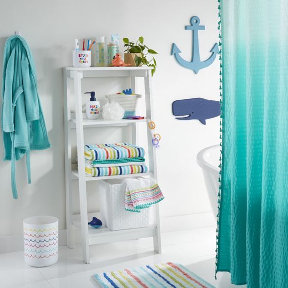 Ombre Seersucker Tassel Shower Curtain - Tropical Green - Pillowfort™ | Target