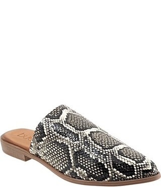 Bueno Bambi Snake Print Leather Point Toe Mules - 37(6.5/7) | Dillard's