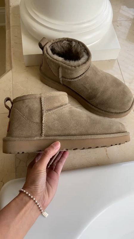 Ugg ultra mini boots in antilope. This color is available again in stock or back ordered with wait list. Still appears able to be delivered by end of September before it gets cold  

#LTKover40 #LTKstyletip #LTKshoecrush