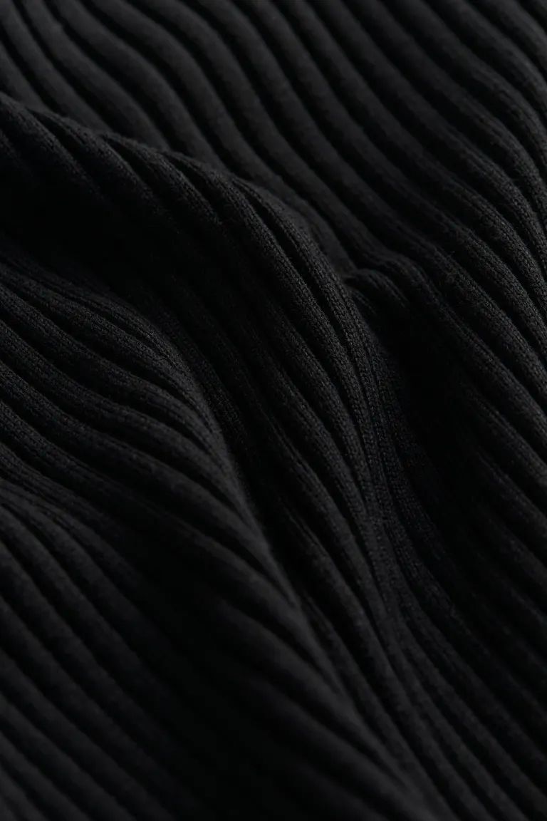 Rib-knit Crop Top - Black - Ladies | H&M US | H&M (US + CA)