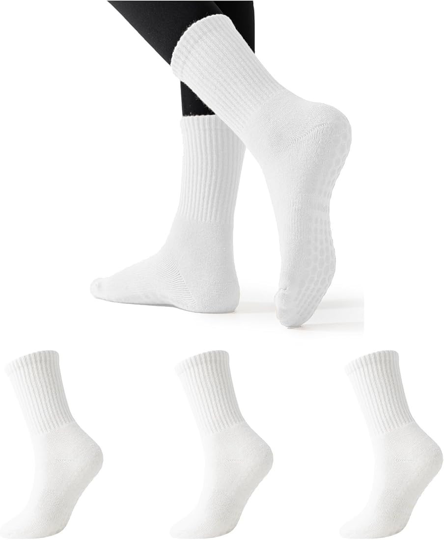 Flydo Pilates Grippy Socks with Grips for Women Yoga Non Slip Long Socks for Pure Barre, Ballet,D... | Amazon (US)