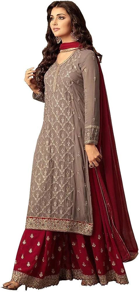 Ziya Indian Pakistani Dresses for Women Palazzo Style Embroidered Salwar Kameez Suit 47001 | Amazon (US)