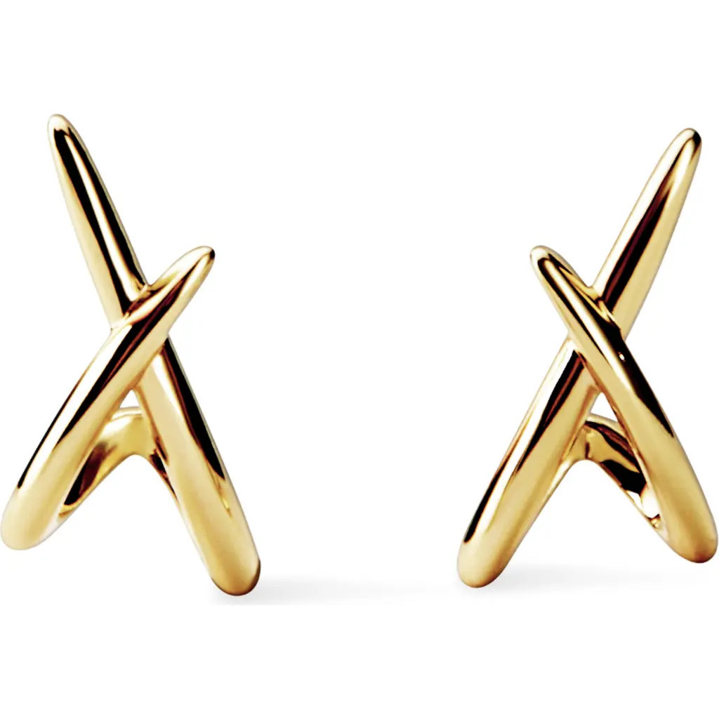 Ana Luisa Sloane Crisscross Stud Earrings in Gold /Clear at Nordstrom | Nordstrom