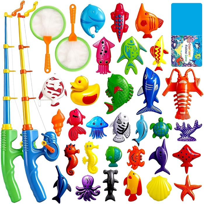 CozyBomB™ Magnetic Fishing Toys Game Set for Kids | Water Table Bathtub Kiddie Pool Party Pole ... | Amazon (US)