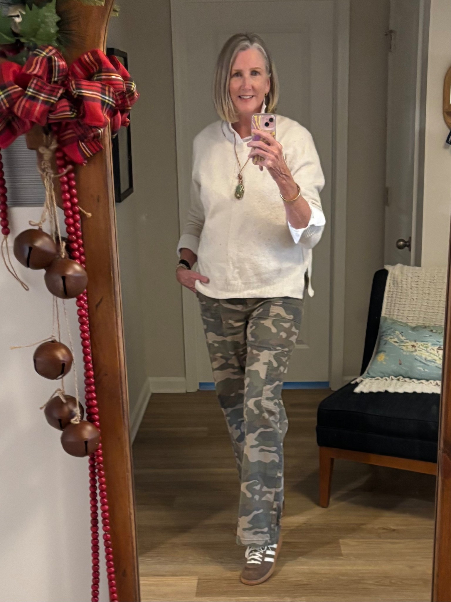 I had a credit on my Nordstrom card so I decided to use it to purchase the @adidas handball spezial. I have difficult feet to fit, so I was pleasantly surprised that they fit and are comfortable! The suede is soft and supple, and they are lightweight and have the best arch support. And speaking of comfort, these are the most comfy pants. They are lightweight and have elastic in the back!believe it or not, I’m actually wearing them with a  men’s dress shirt and an old sweater! Finally, after going through my jewelry, I am committed to wear something every day. I replaced my watch battery and am wearing it with my bracelet stack and a necklace I made years ago. 

#LTKootd #LTKTall #LTKOver40