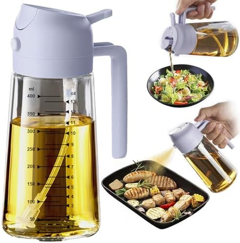 TrendPlain 16oz/470ml Glass Olive Oil Sprayer for Cooking - 2 in 1 Olive Oil Dispenser for Kitche... | Amazon (US)