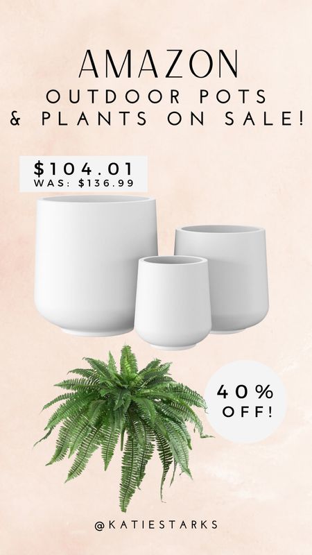 This set of outdoor planters is on sale, as well as these highly rated faux ferns that are outdoors/UV safe!

#LTKsalealert #LTKhome #LTKSeasonal