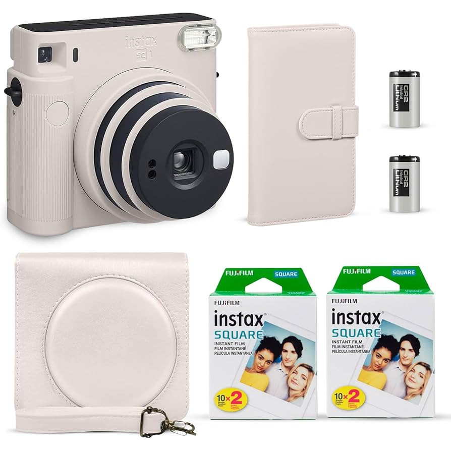 Fujifilm Instax Square SQ1 Instant Camera Chalk White + Fuji Instax Film Value Pack (40 Sheets) +... | Amazon (US)