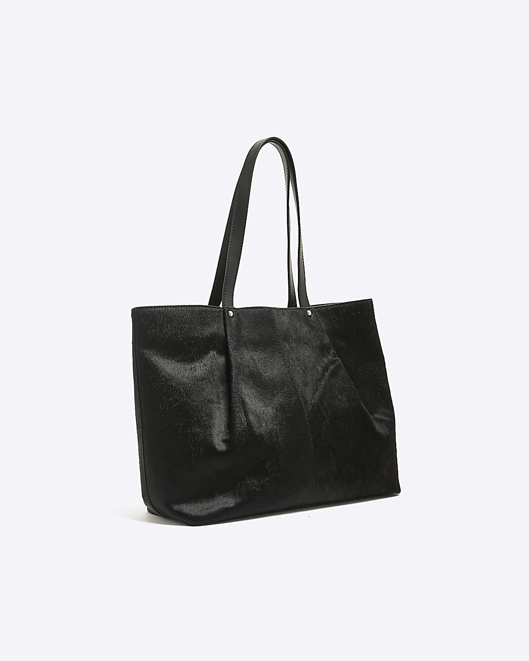 Black Leather Shopper Bag | River Island UK & IE