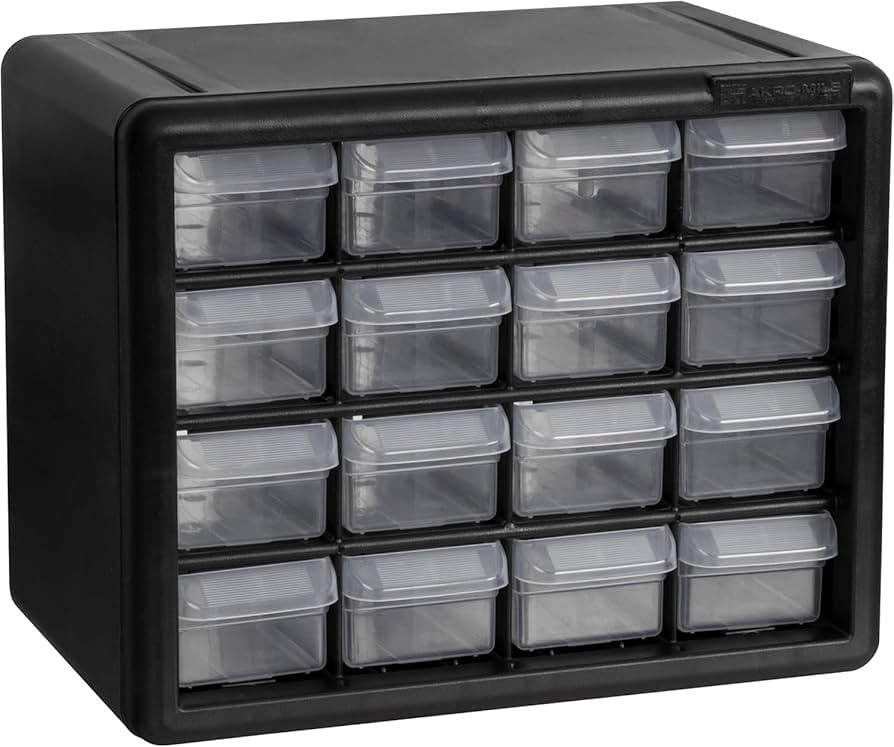 Akro-Mils 10116 16-Drawer Plastic Drawer Storage Cabinet for Garage Organization, Bead Organizer,... | Amazon (US)