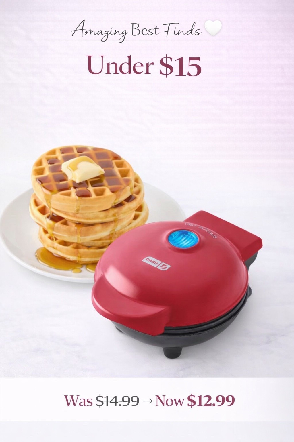 This mini waffle maker is under $15 and SO cute 😍

Perfect for quick breakfasts, snacks, or even fun recipes at home.

Originally $14.99 — now $12.99

Such an easy little kitchen upgrade 🤍

Linked in my LTK ✨

#ad #affiliate #ltkhome #kitchenfinds #budgetfinds #homeessentials

#LTKHome #LTKKids #LTKmorningroutine