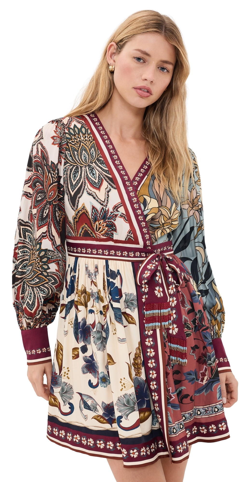 FARM Rio Mixed Scarves Mini Dress Stained Glass Beauty Soft Blue M | Shopbop