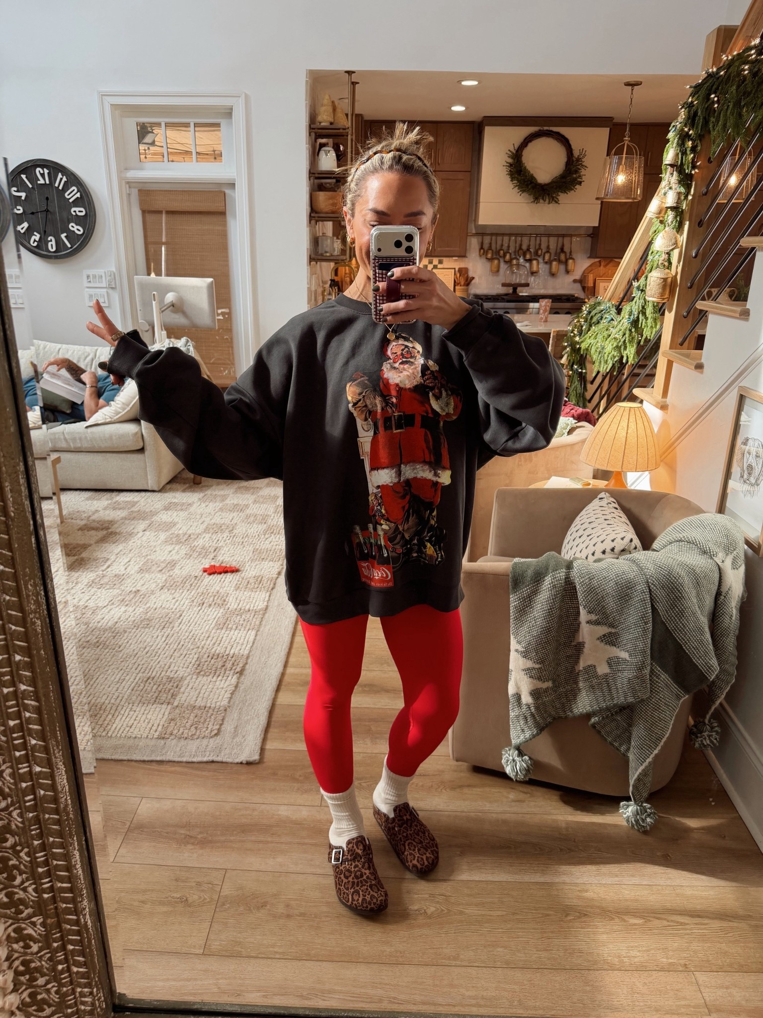 Cozy Santa crewneck fit 🎅🏼✨ in the XL! Leggings tts S, clogs I sized up a half size! 

Tis the season / comfy / casual fit / seasonal / ootd / target / Coca Cola / Holley Gabrielle 

#LTKFindsUnder50 #LTKootd #LTKHoliday