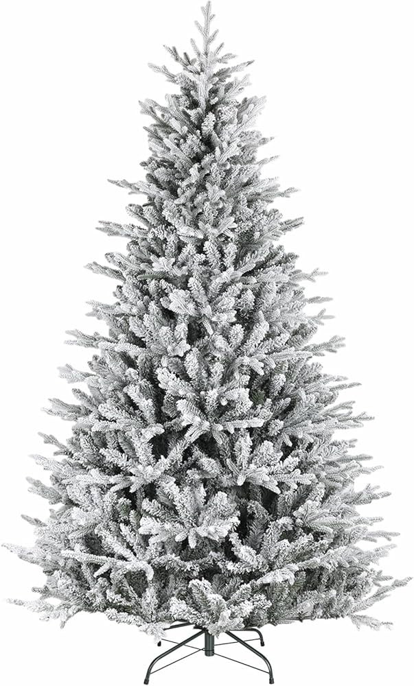 Hykolity 7.5 ft Snow Flocked Christmas Tree, Artificial Christmas Tree with 2806 PE & PVC Branch ... | Amazon (US)