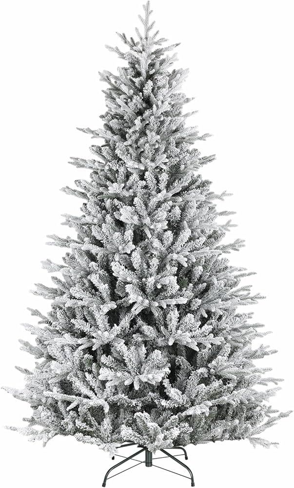 Hykolity 7.5 ft Snow Flocked Christmas Tree, Artificial Christmas Tree with 2806 PE & PVC Branch ... | Amazon (US)