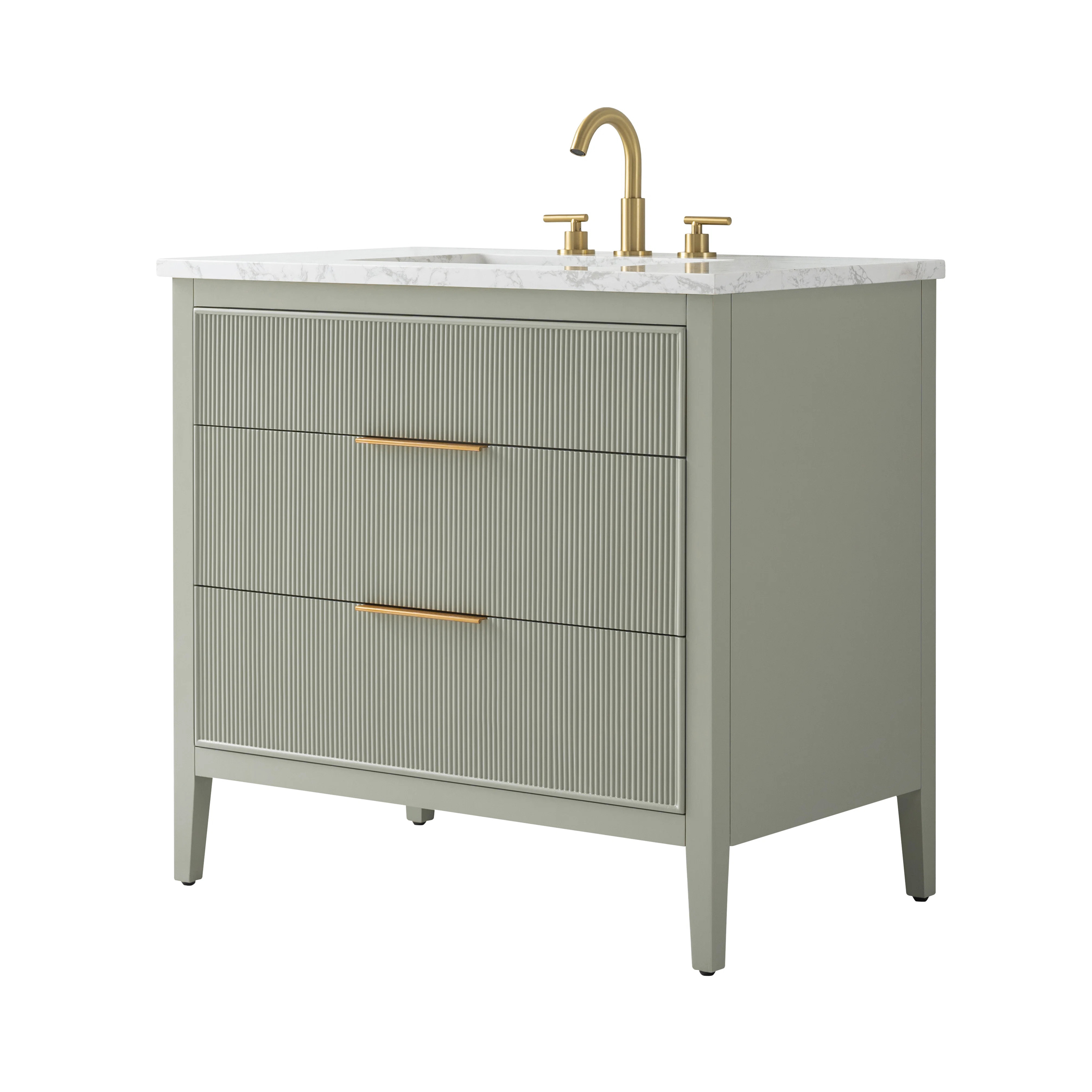 Egremt 36'' Single Bathroom Vanity with Engineered Stone Top | Joss & Main