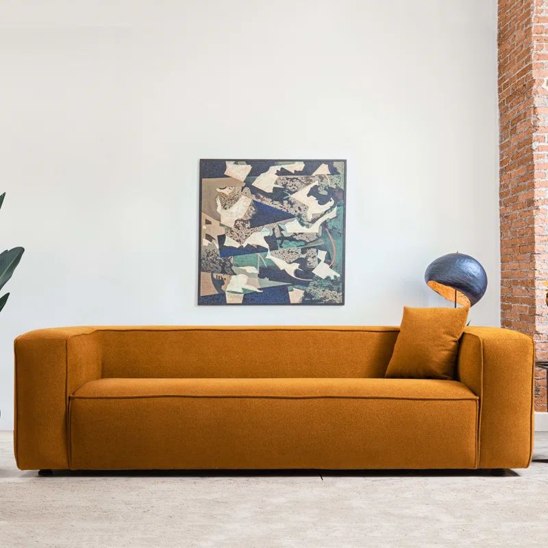 Ledbury 92" French Boucle Fabric Square Arm Sofa | Wayfair North America