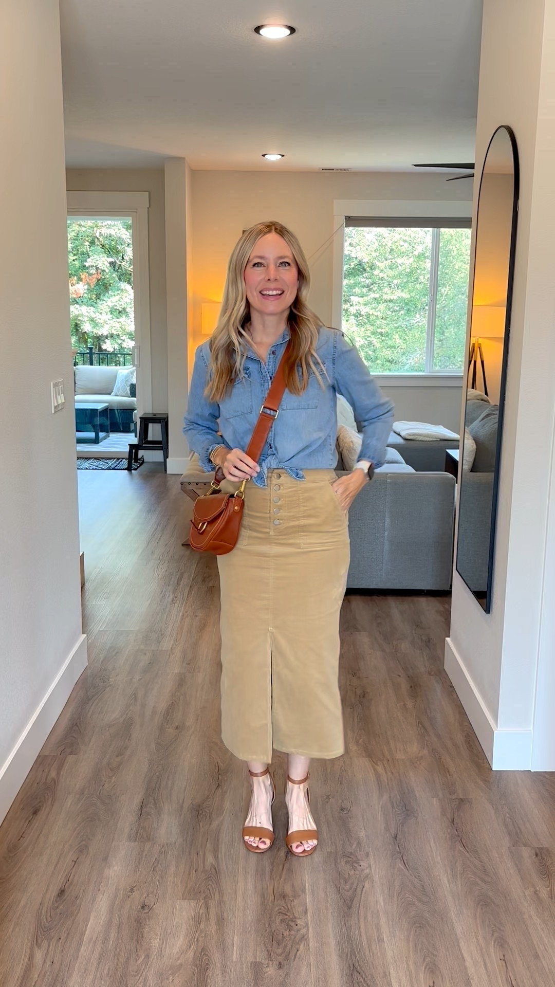 Fall neutrals never go out of style 🍂 This look is giving effortless chic with a cozy corduroy midi skirt paired with a classic chambray button-down. I love how versatile this combo is—you can wear it to brunch, errands, or even casual Fridays at work. Finished it off with a crossbody bag + block heel sandals for an easy put-together vibe.

✨ Shop the look below:
👗 Corduroy Midi Skirt
👕 Chambray Button-Down Shirt
👜 Brown Leather Crossbody Bag
👡 Block Heel Sandals

#LTKstyle #FallOutfit #EverydayStyle #LTKFall #NeutralOutfits

#LTKFallSale #LTKTravel #LTKCon