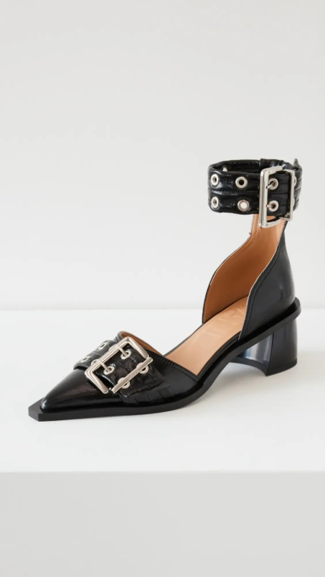 GANNI Chunky Buckle Open Cut Pumps | Shopbop | Shopbop