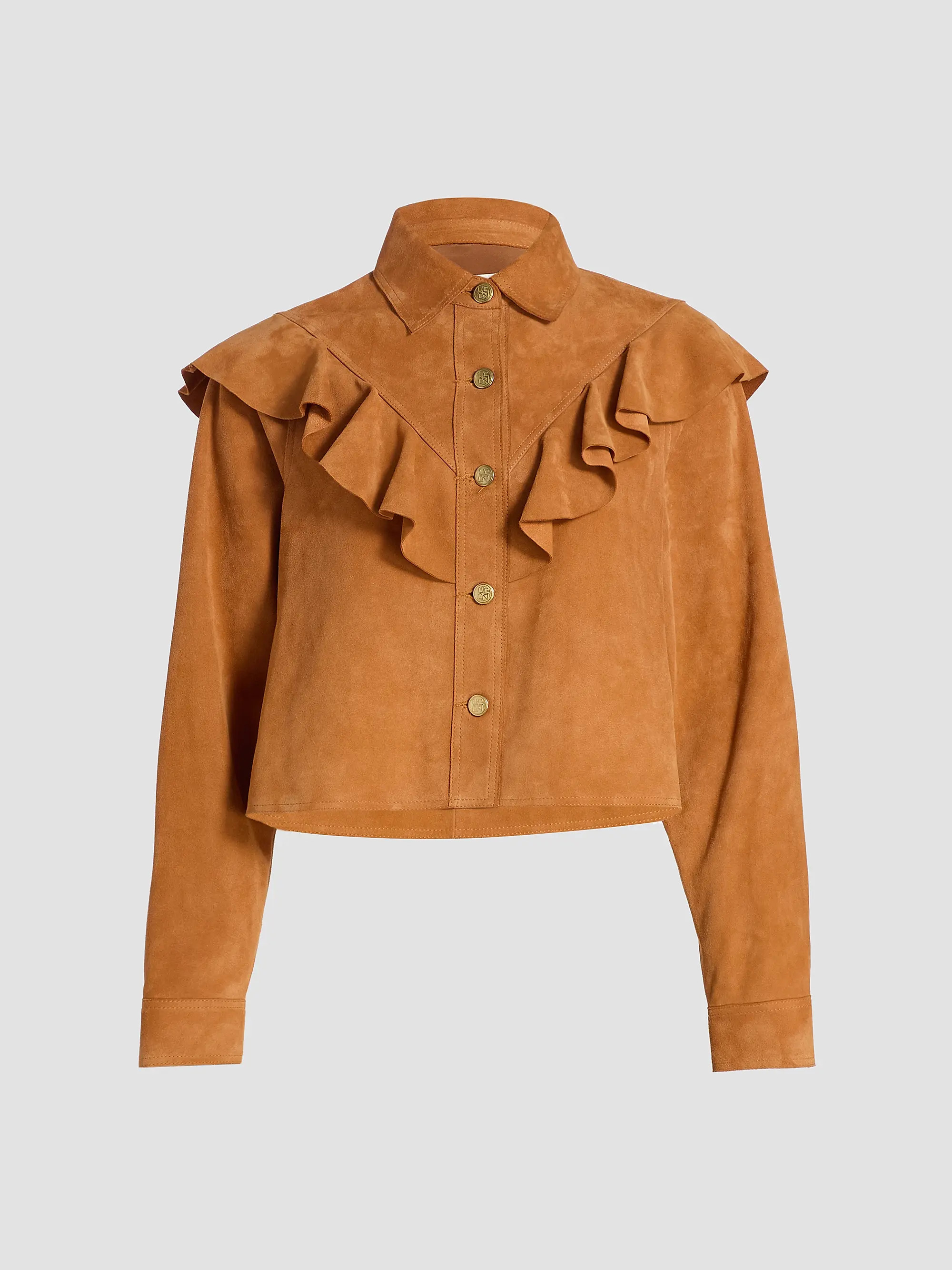 Matilde Ruffle Suede Jacket | Saks Fifth Avenue