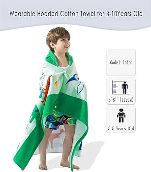 VOOVA & MOVAS Kids Hooded Beach Towel | Soft Thick Absorbent Cotton (30X50 inches) Beach | Pool T... | Amazon (US)