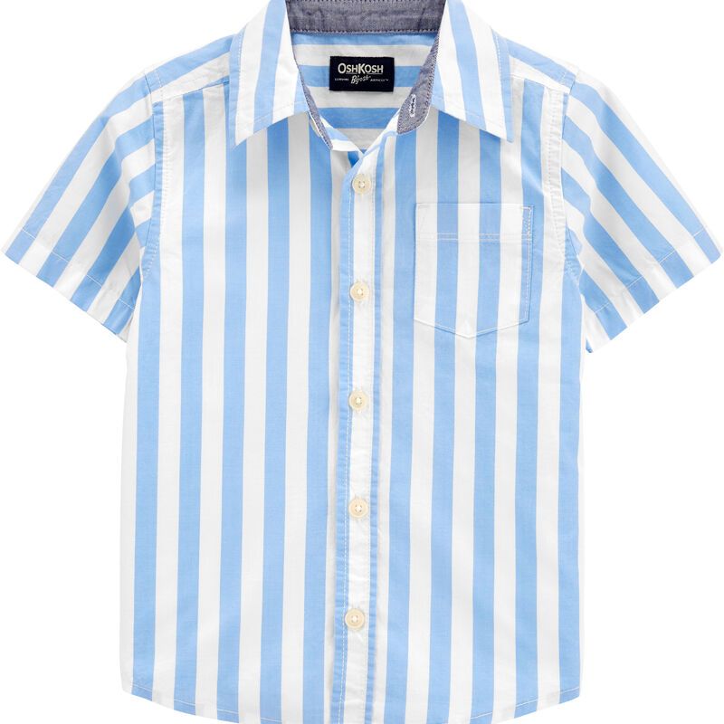 Striped Short Sleeve Button-Front Shirt | OshKosh B'gosh