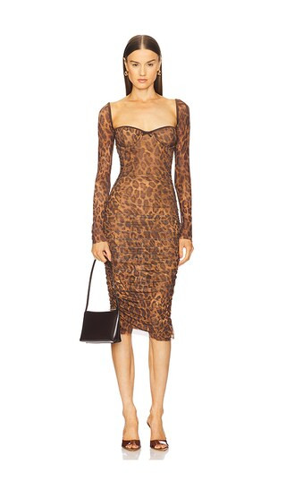 Chica Midi Dress in Leopard | Revolve Clothing (Global)