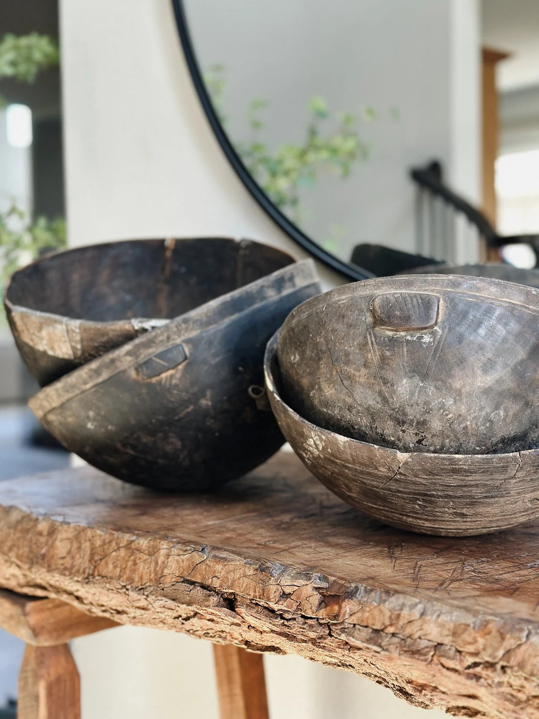 Large Antique African Wood Etu Milk Bowl - Etsy | Etsy (US)