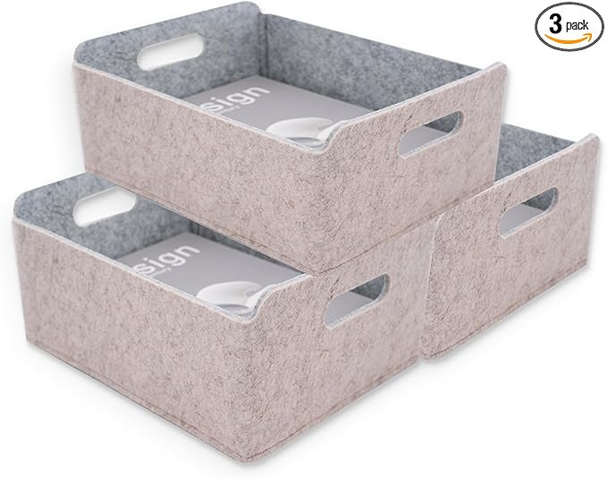 Welaxy Storage Baskets Collapsible Felt Storage bin Foldable Shelf Drawers Organizers for Kids Pe... | Amazon (US)