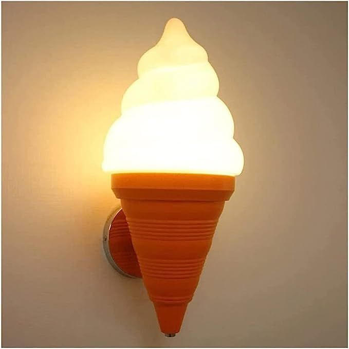 GIBOLEA Creative LED Wall Light, Cartoon Ice Cream Shape Wall Lamp, Indoor Kids Room Wall Sconce ... | Amazon (US)