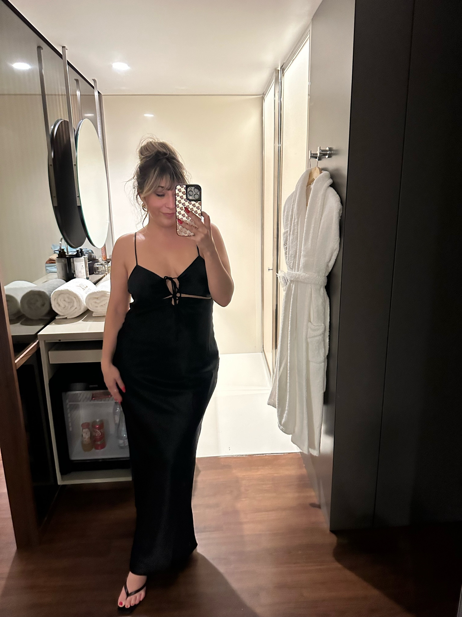 Outfit for rooftop bar drinks in Lisbon! This silk midi dress is so chic and flattering 

#LTKFindsUnder100 #LTKStyleTip