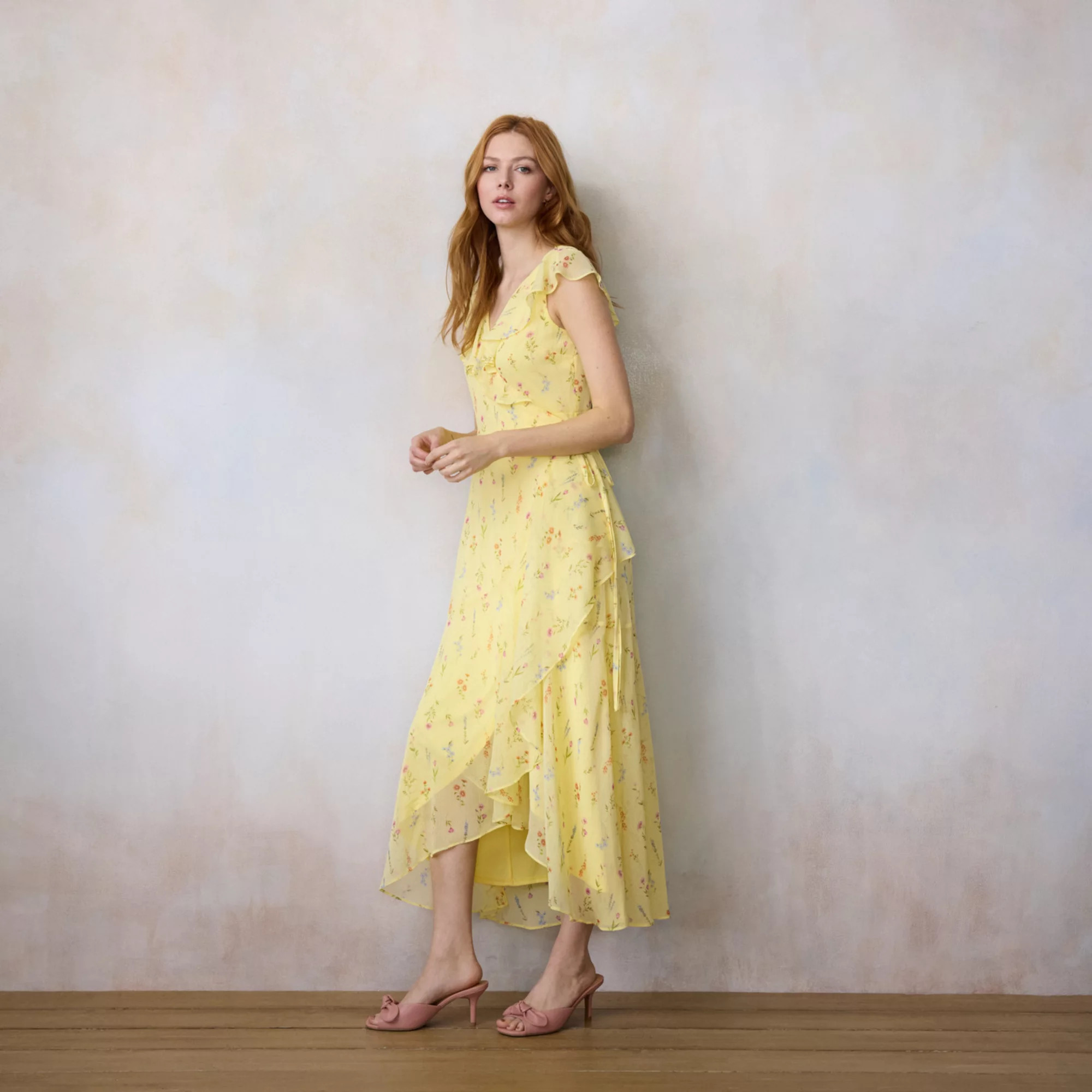 Petite LC Lauren Conrad Sleeveless Ruffle Wrap Maxi Dress | Kohl's