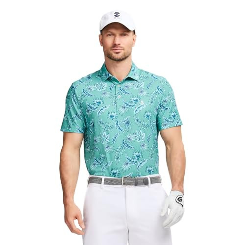 Izod Men's Swingflex Elite Short Sleeve Golf Polo, Green Beryl, Large | Amazon (US)