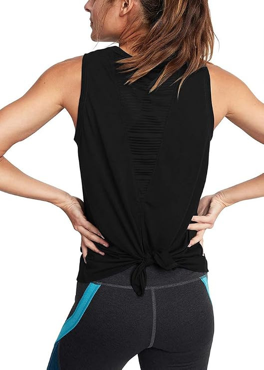 Mippo Workout Tank Tops for Women Cute Mesh Yoga Tops Open Back Exercise Gym Shirts | Amazon (US)