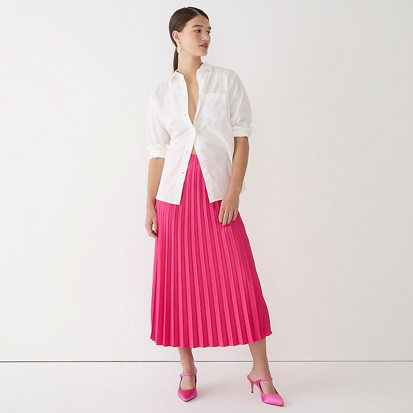 Pleated pull-on midi skirt | J.Crew US