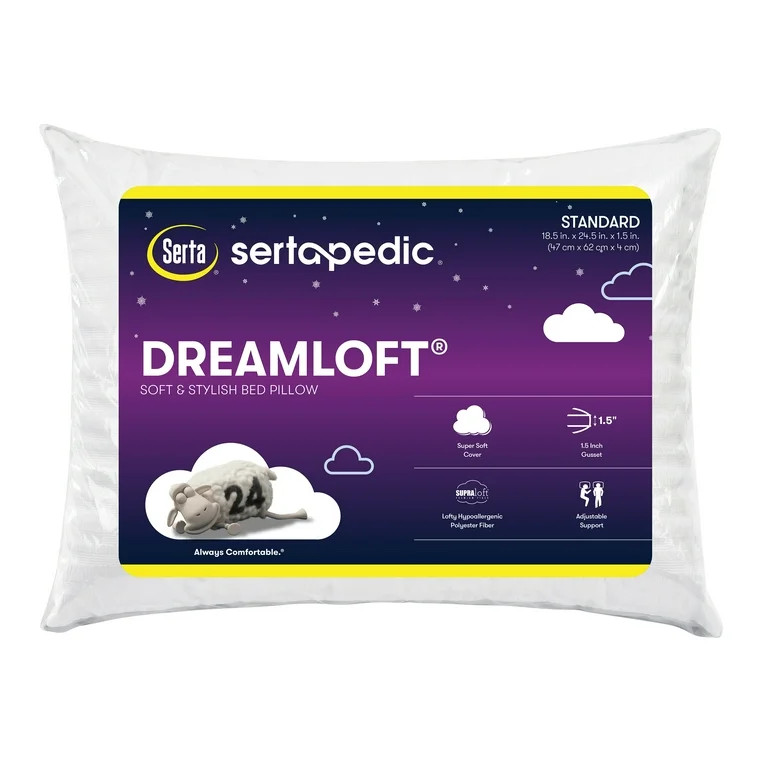 Sertapedic Dreamloft Bed Pillow, Standard Size (20"x26") | Walmart (US)