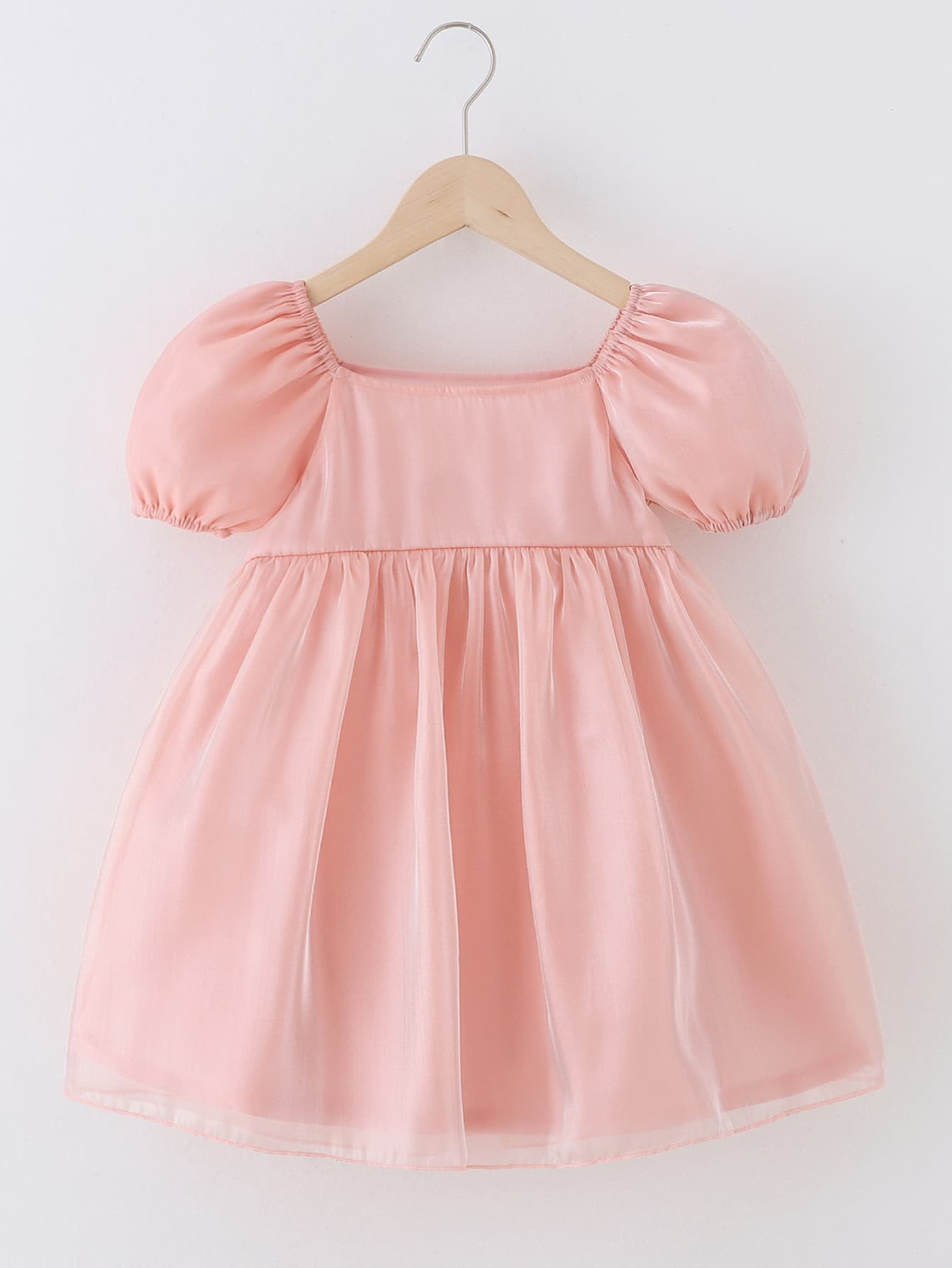 Toddler Girls Puff Sleeve Mesh Dress | SHEIN