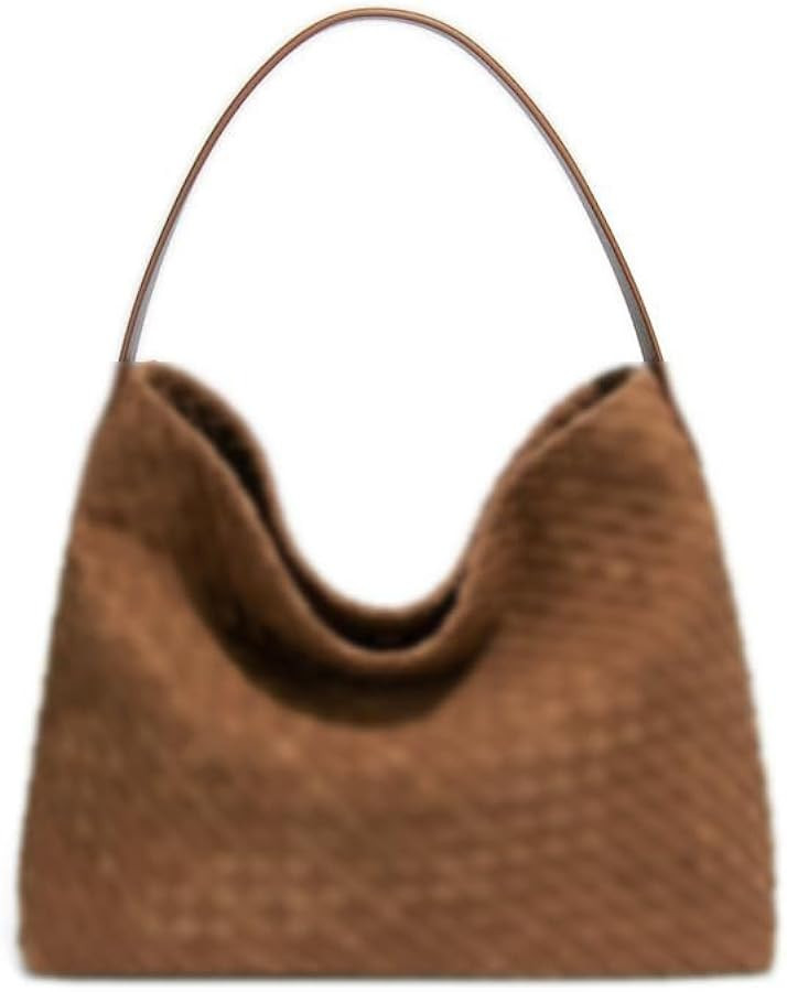 Woven Suede Shoulder Bags for Women Hobo Bag Tote Handbag Satchel Work | Amazon (US)
