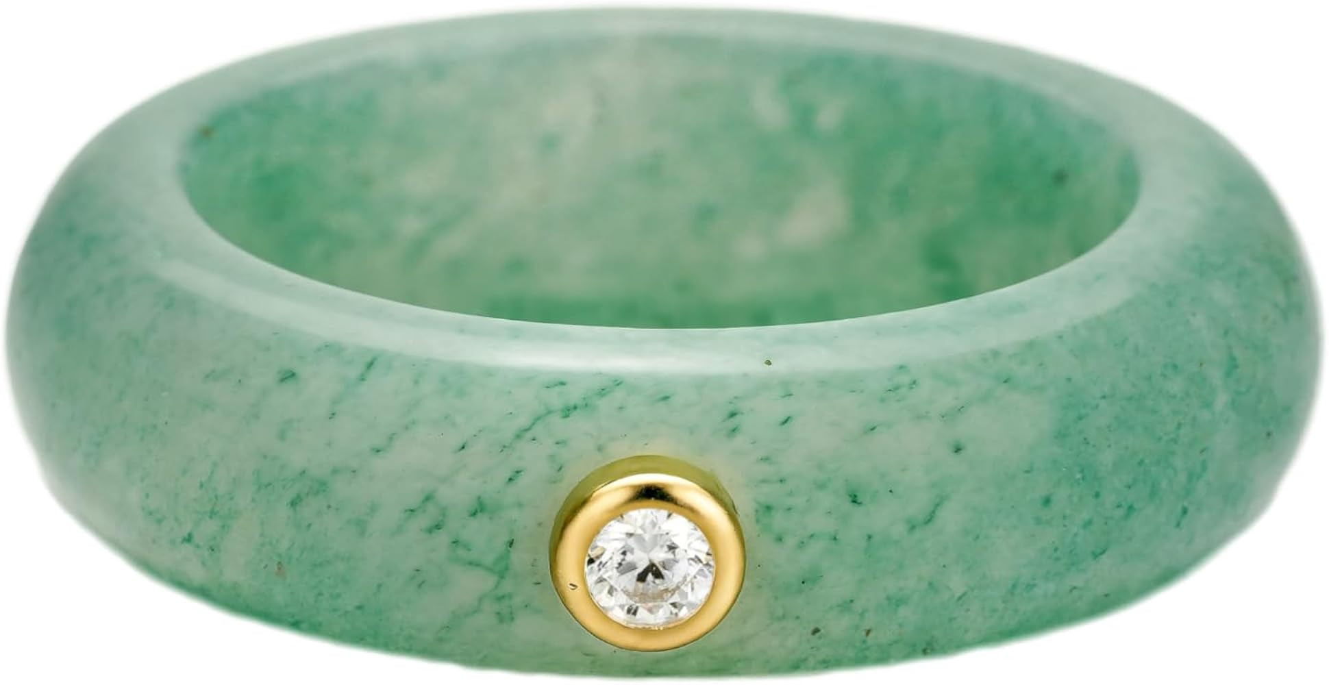 CAITLYNMINIMALIST Natural Jade Crystal Lucky Gemstone Skinny Stacking Band Dainty Ring Gift For W... | Amazon (US)