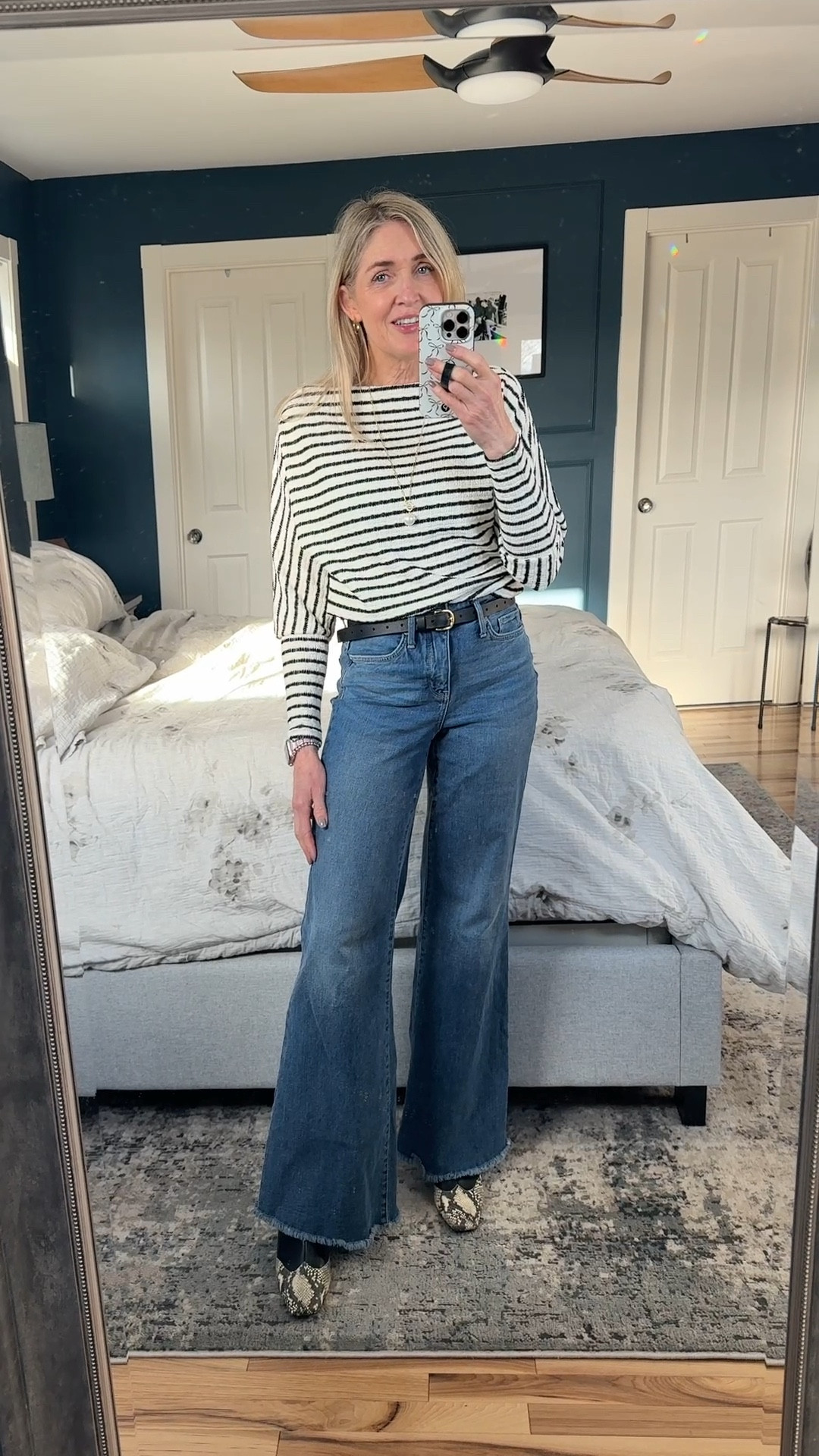 Slouchy striped sweater from Gibsonlook. Super cute and  comfortable. True to size, wearing size XS. Use code DOUSED10 for 10% off.

Spring outfits 2026, striped sweater, Gibsonlook outfit, outfits with jeans, casual outfit, mom looks, over 50 style, spring transition outfit, business casual workwear

#LTKOver40 #LTKootd #LTKgrwm