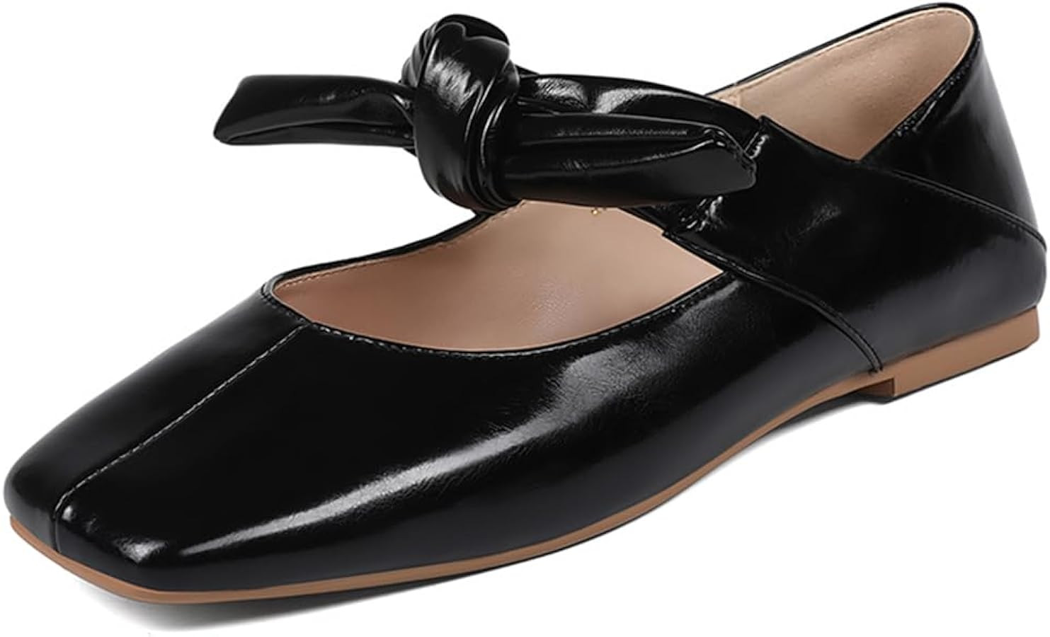 Gold Mary Jane for Women Square Toe Mary Jane Pumps Bow Knots Ballet Flats for Women Designer Fla... | Amazon (US)