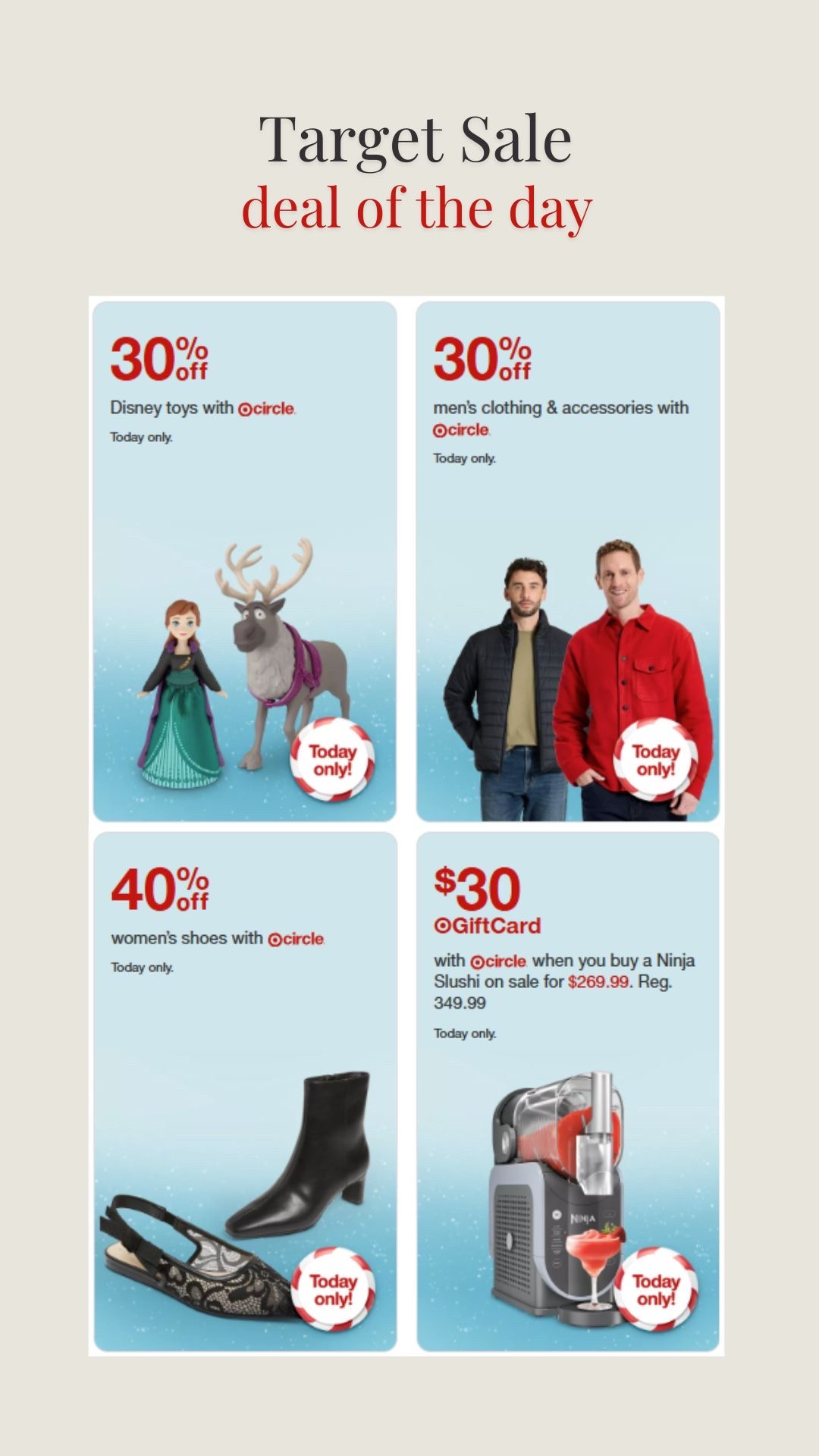 Save big with Target’s Deal of the Day for 12/13/25! Target, sale, gift card, gift list, holiday shopping, stocking stuffers, Christmas gifts, toys, clothes, shoes, sales, deals #LTKFamily

#LTKHoliday #LTKSaleAlert #LTKGiftGuide