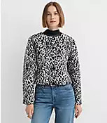 Petite Snow Leopard Print Structured Jacket | LOFT
