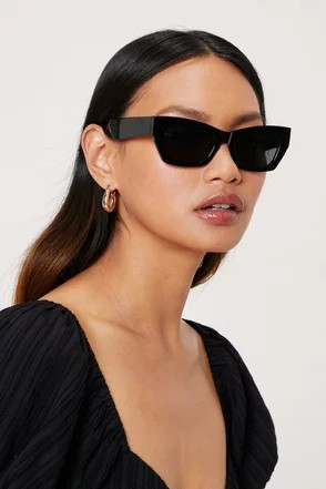 Angled Tinted Cat Eye Sunglasses | Nasty Gal (US)