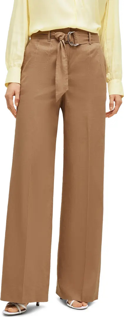 BOSS Tasena Linen Blend Wide Leg Pants | Nordstrom | Nordstrom