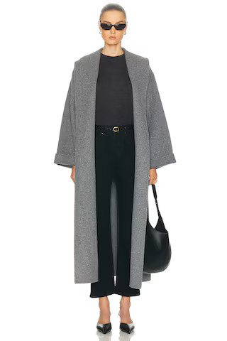 By Malene Birger Trullem Coat in Grey Melange - Grey. Size 42 (also in 40). | FWRD 