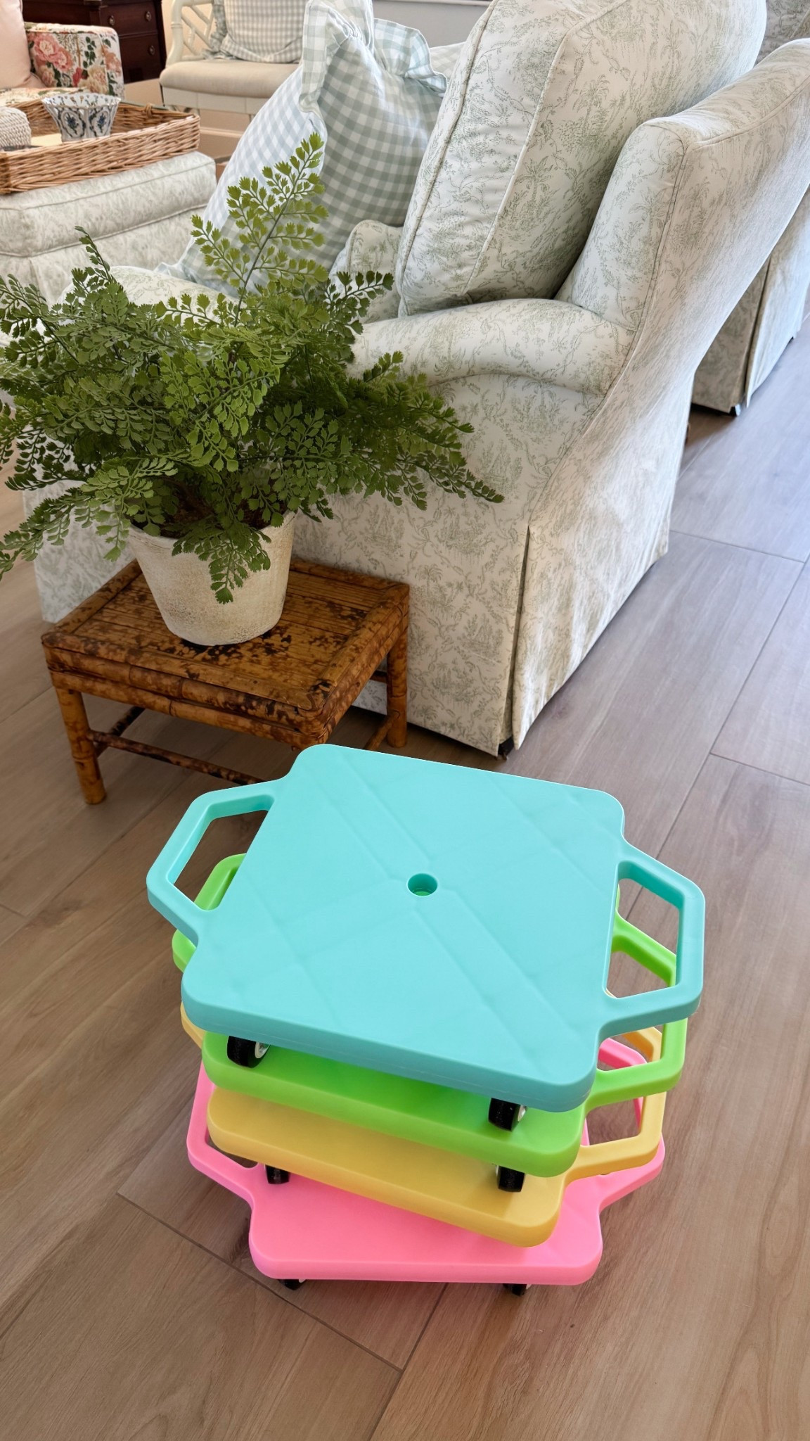 Blast from the past!! Floor scooters from elementary school PE make a great rainy day activity for the kiddos! 

#LTKHome #LTKKids #LTKFamily